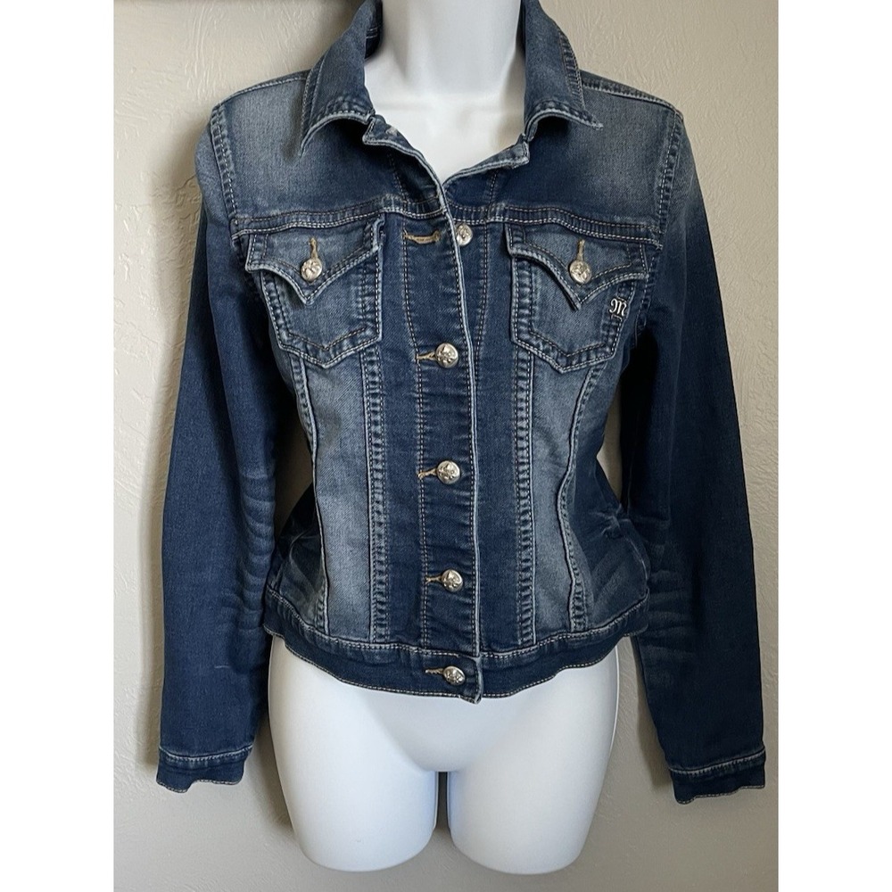 Miss Me Jean Jacket Womens Small Jeans Cropped Denim Distressed JJ4009A5